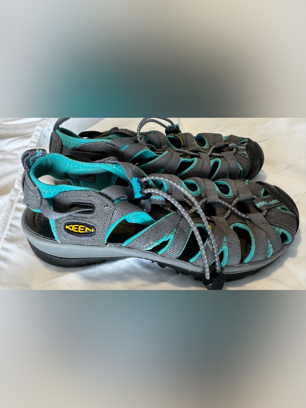 KEEN Venice II H2 Water Hiking Sandals Gray Turquoise Women’s 6